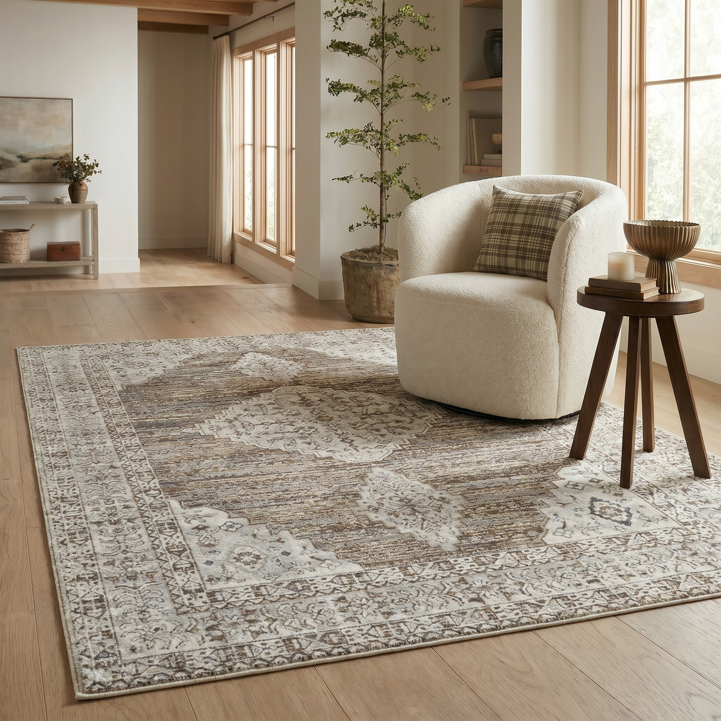 Alfombra Nomad Vintage beige desgastada