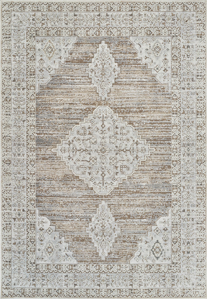 Anara Classic Medallion Traditional Beige and Brown Indoor Rug