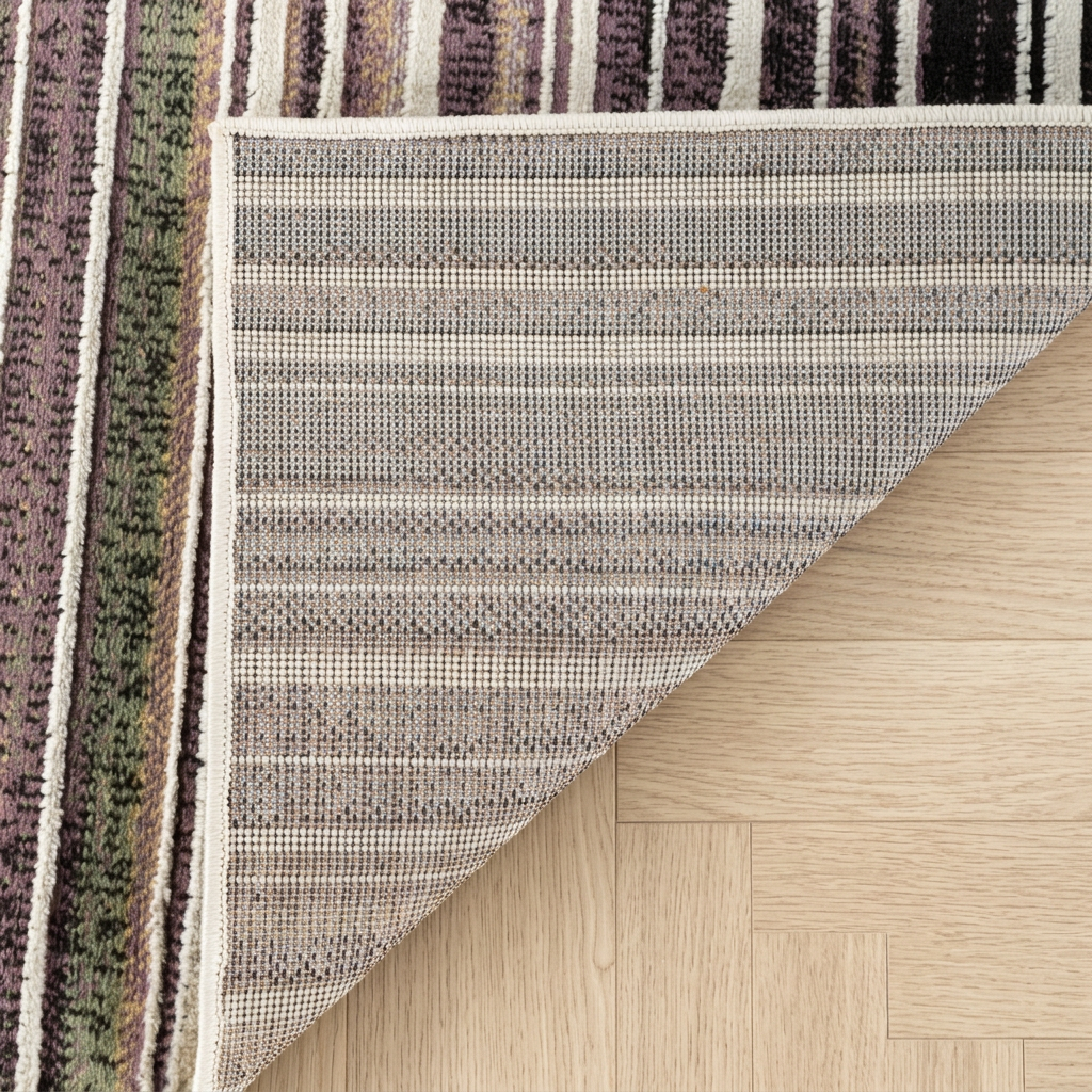 Alfombra beige moderna a rayas Nomad