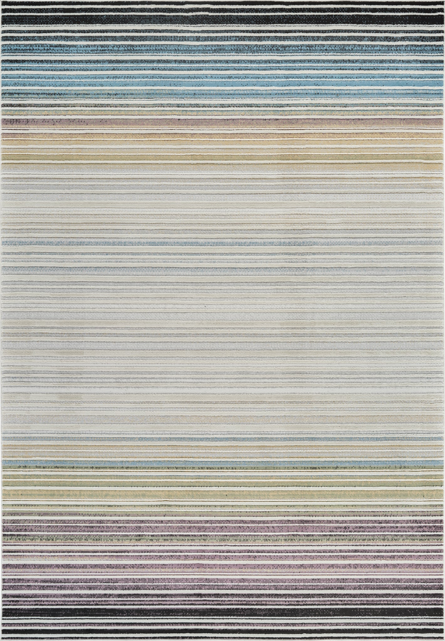 Mika Striped Contemporary Beige and Blue Indoor Rug-3