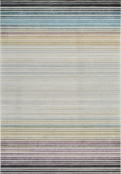 Mika Striped Contemporary Beige and Blue Indoor Rug-3