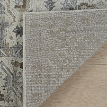 Alfombra persa oriental gris nómada