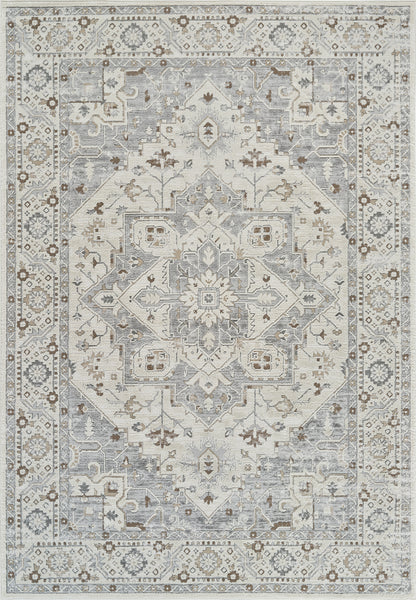 Rasan Oriental Contemporary Grey and Beige Indoor Rug-3