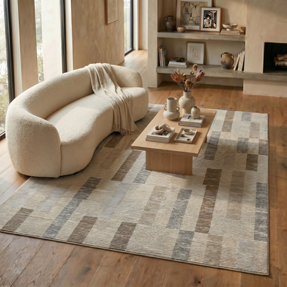 Alfombra beige moderna abstracta Nomad