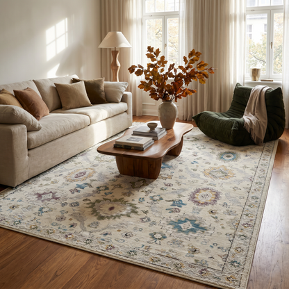 Alfombra bohemia clásica beige Nomad