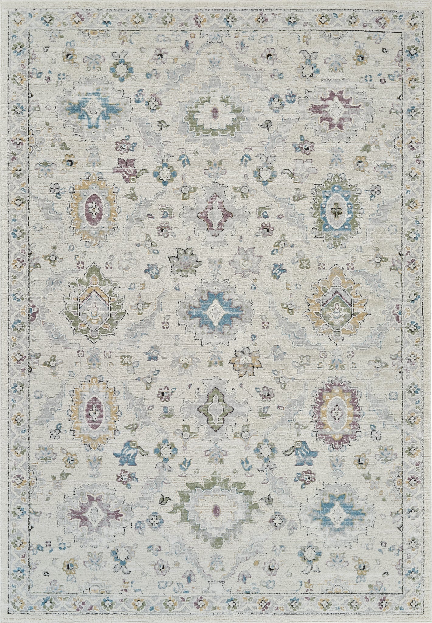 Darya Oriental Contemporary Beige and Cream Indoor Rug