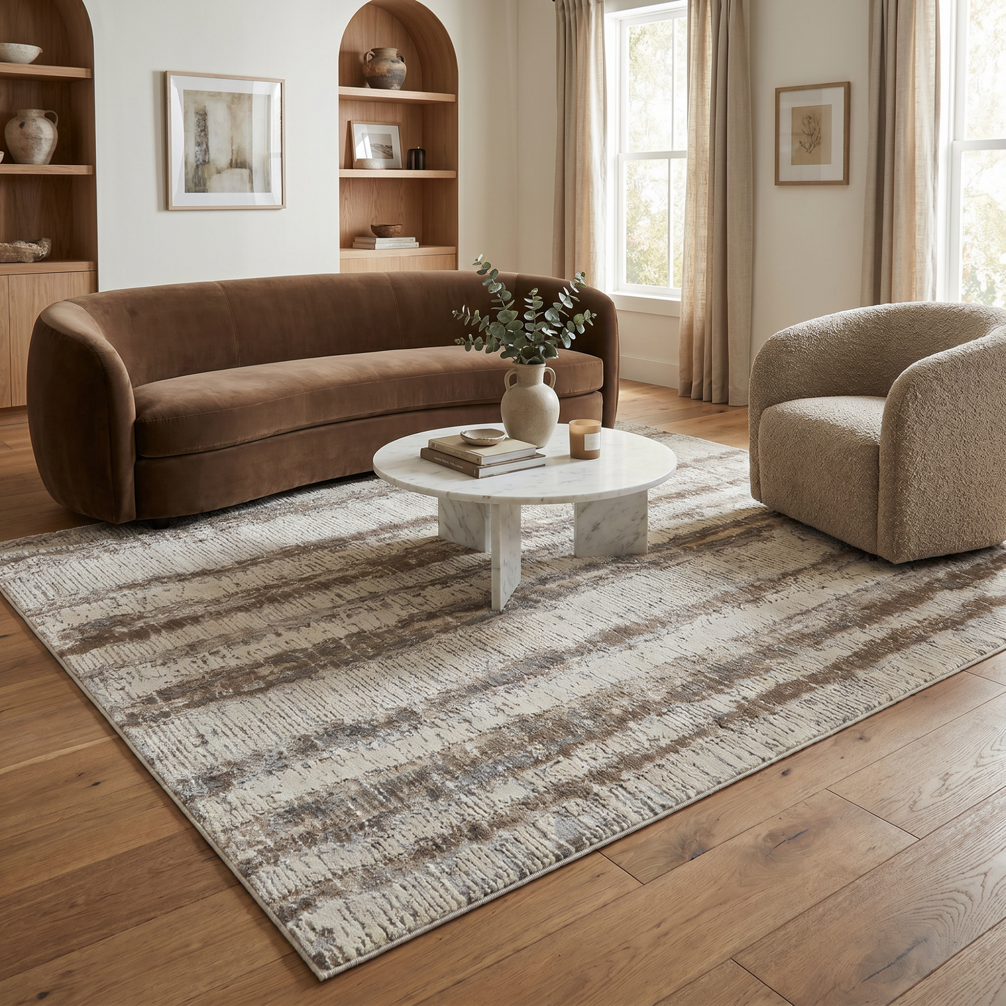 Alfombra beige moderna abstracta Nomad