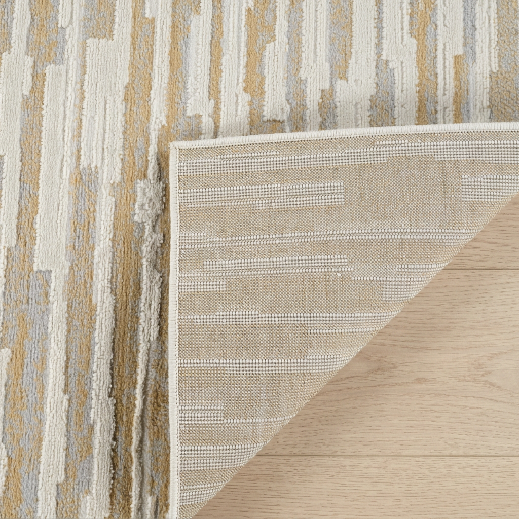 Riva Abstract Contemporary Beige and Brown Indoor Rug