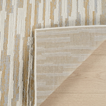 Riva Abstract Contemporary Beige and Brown Indoor Rug