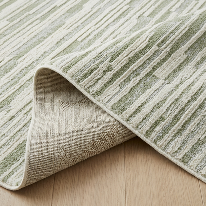 Riva Abstract Contemporary Green and Beige Indoor Rug
