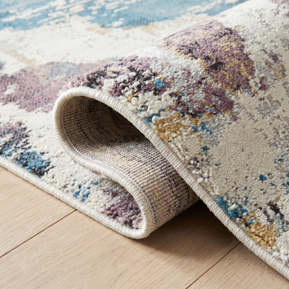 Sola Distressed Beige and Blue Indoor Rug