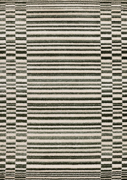 Contemporary Stripes Green Area Rug-1