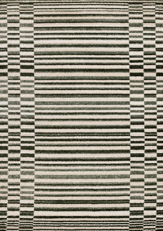 Contemporary Stripes Green Area Rug
