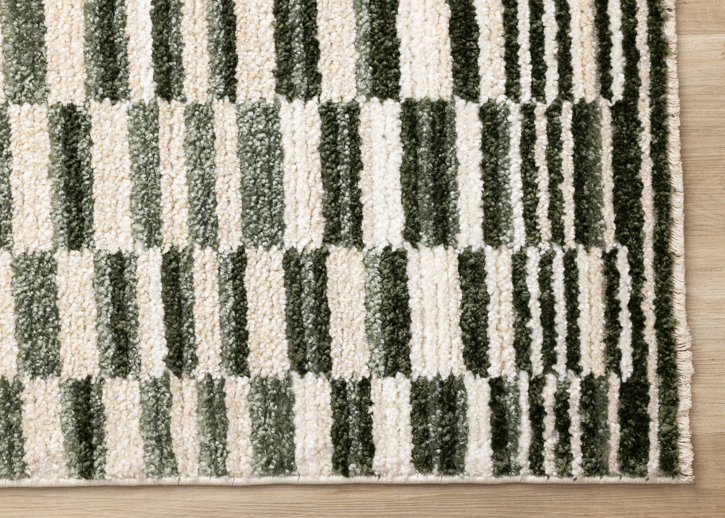Contemporary Stripes Green Area Rug-5