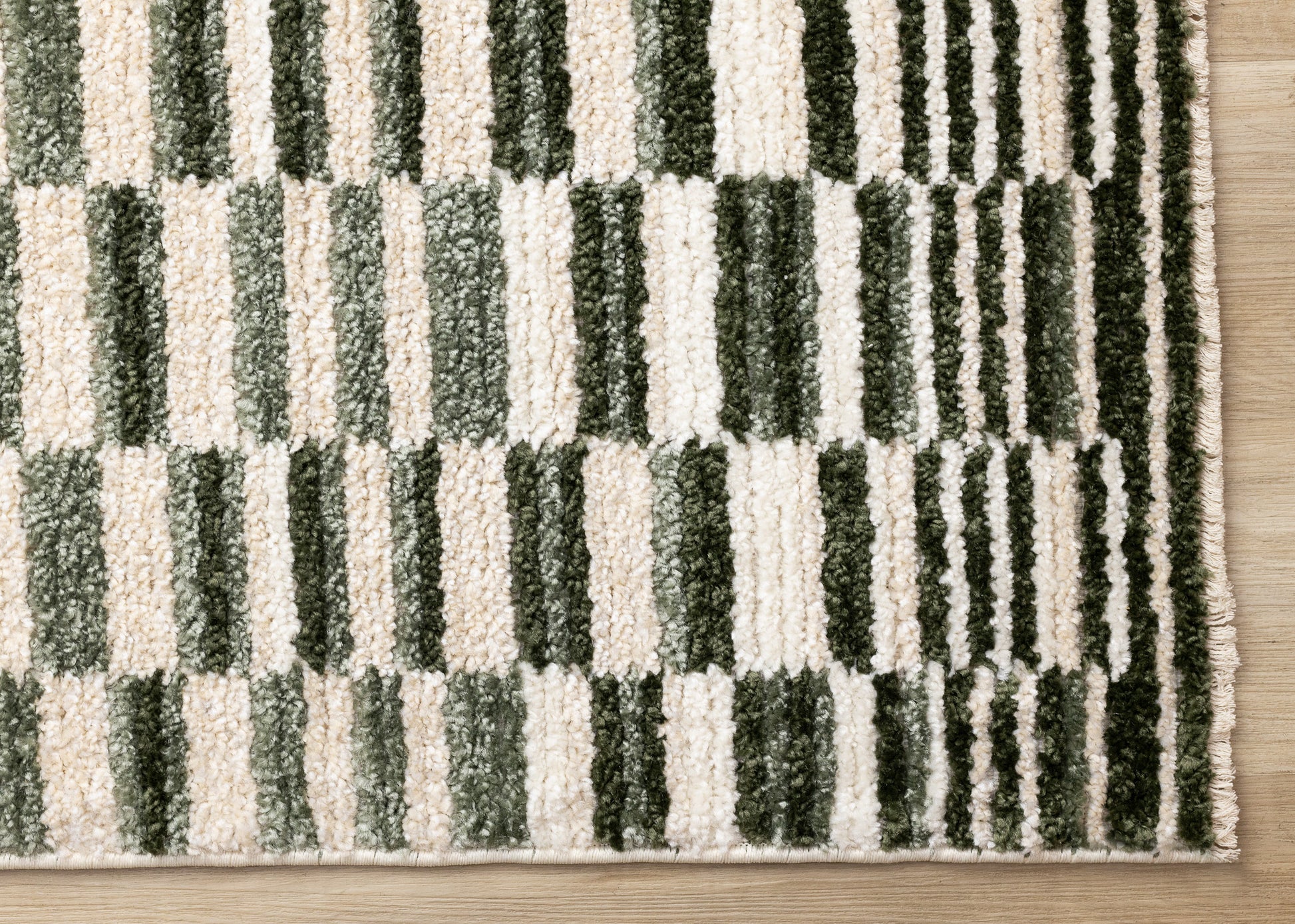 Contemporary Stripes Green Area Rug-5