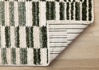 Contemporary Stripes Green Area Rug-6