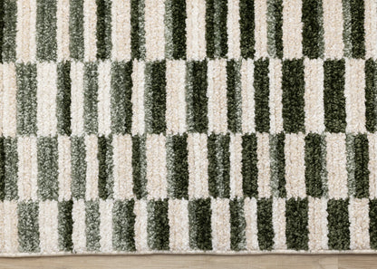 Contemporary Stripes Green Area Rug-8