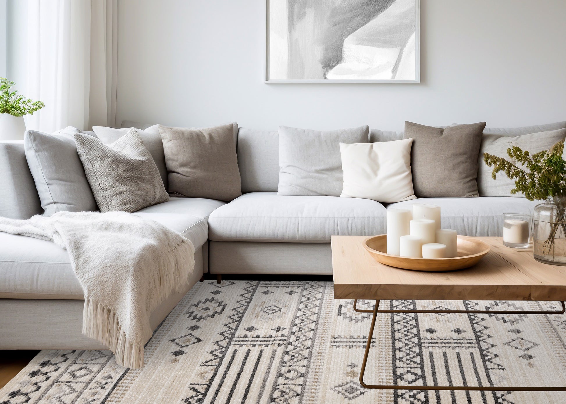 Tribal Southwestern Cream Area Rug-3