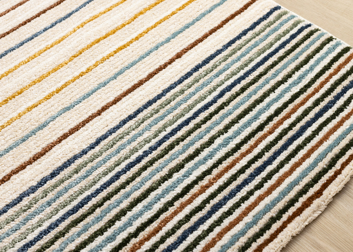 Contemporary Stripes Cream Area Rug