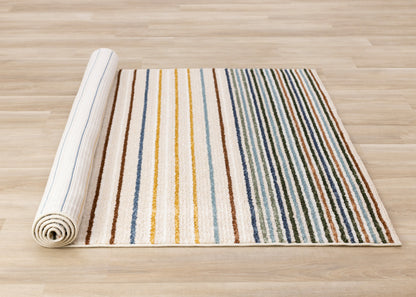 Contemporary Stripes Cream Area Rug