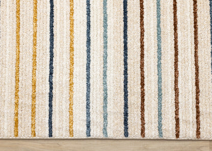 Contemporary Stripes Cream Area Rug