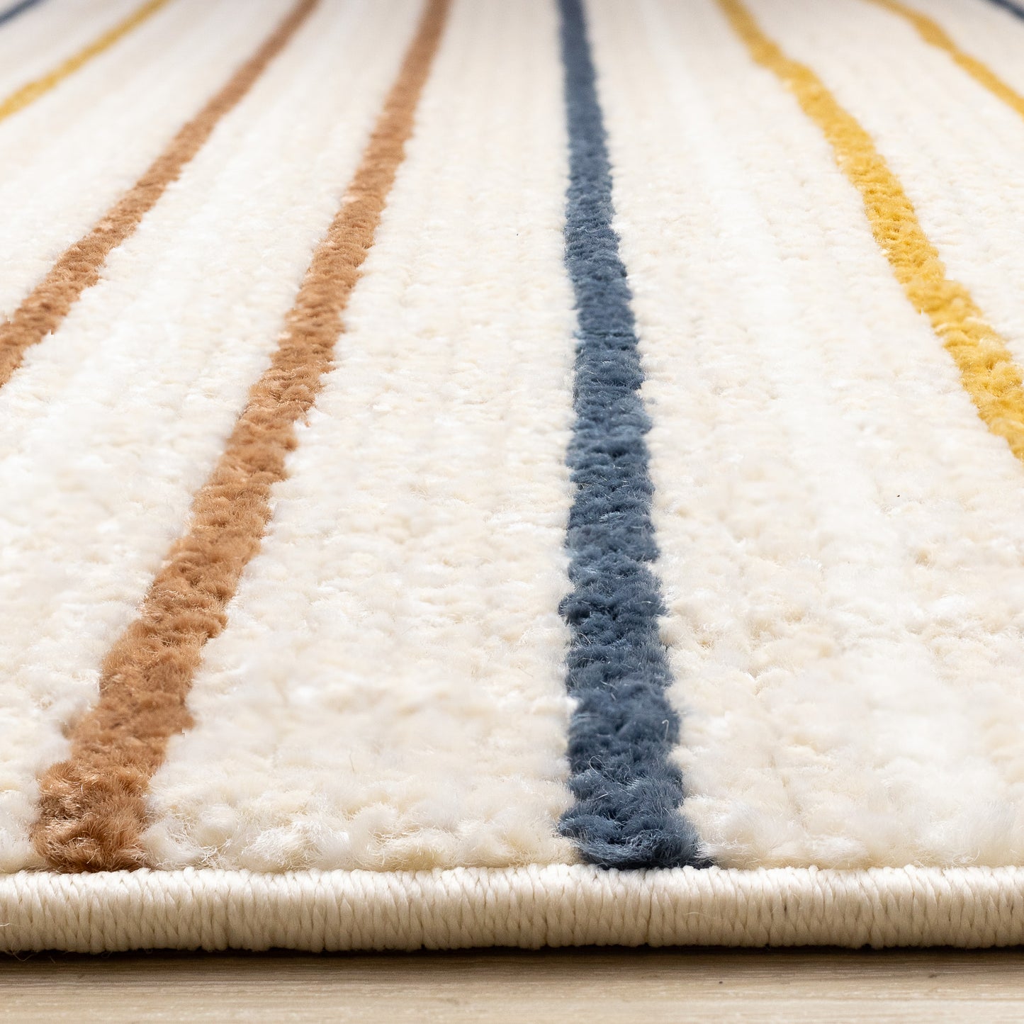 Contemporary Stripes Cream Area Rug