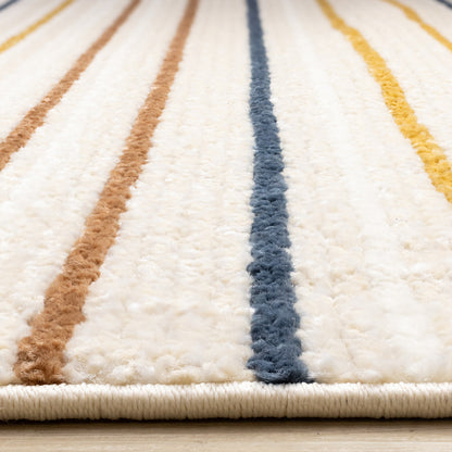 Contemporary Stripes Cream Area Rug
