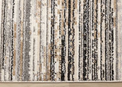 Contemporary Stripes Grey Area Rug