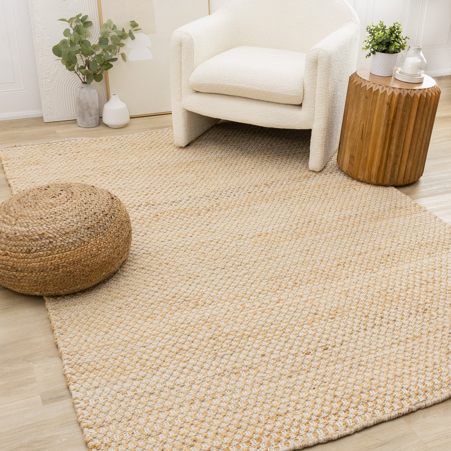 Contemporary Stripes Cream Area Rug-2
