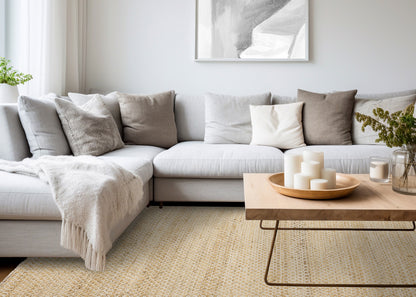 Contemporary Stripes Cream Area Rug-3