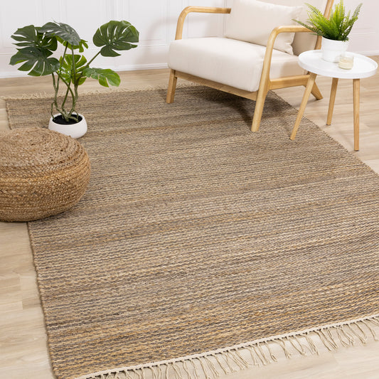 Natural Tonal Solid Taupe Area Rug