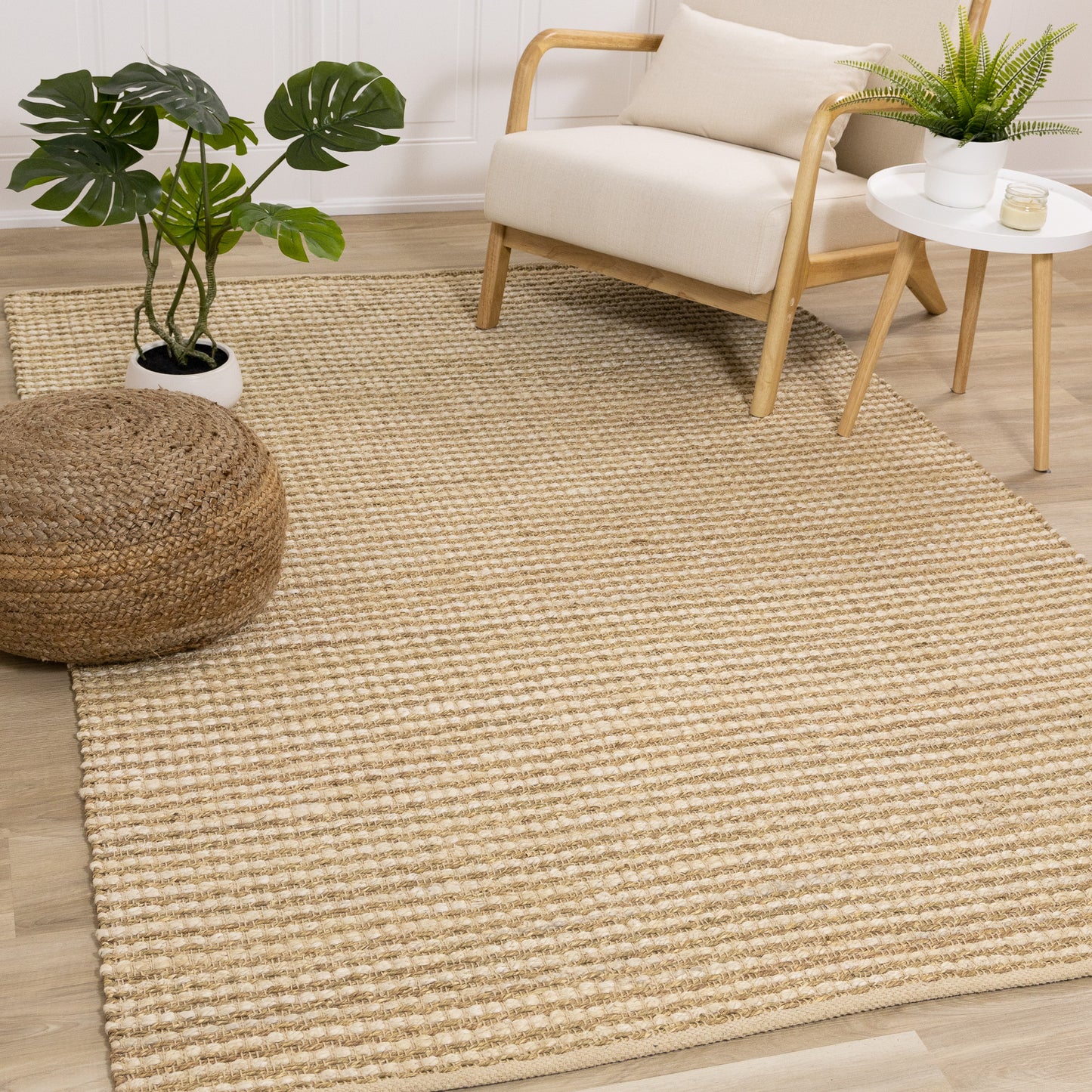 Contemporary Tonal/Solid Beige Area Rug