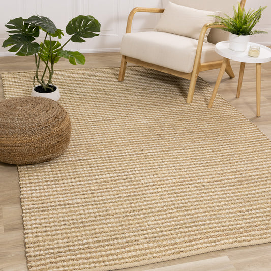 Contemporary Tonal/Solid Beige Area Rug