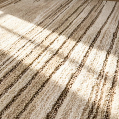 Esker Linear Abstract Contemporary Beige and Brown Indoor Rug-10