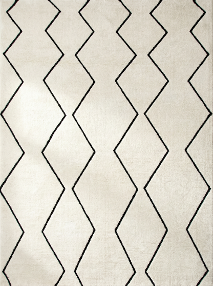 Aegis Trellis Contemporary Beige and Black Indoor Rug-1