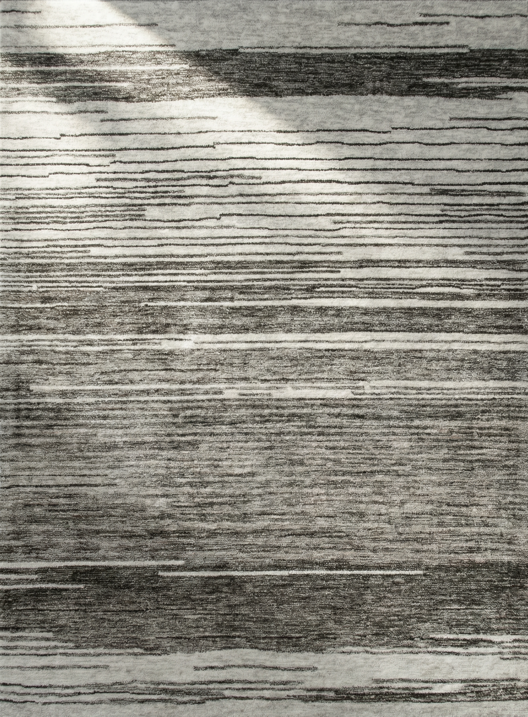 Esker Linear Abstract Contemporary Grey and Black Indoor Rug-1