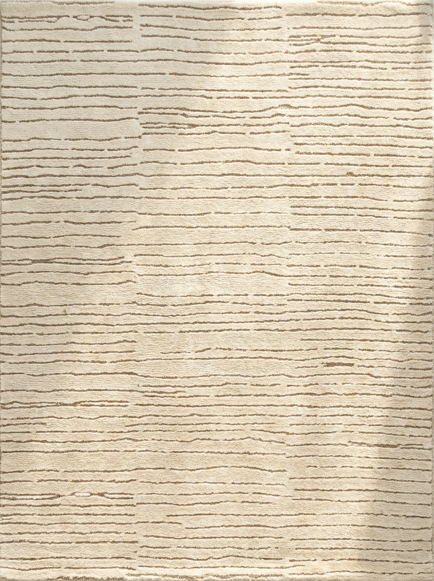 Noma Striped Comtemporary Beige and Grey Indoor Rug-1