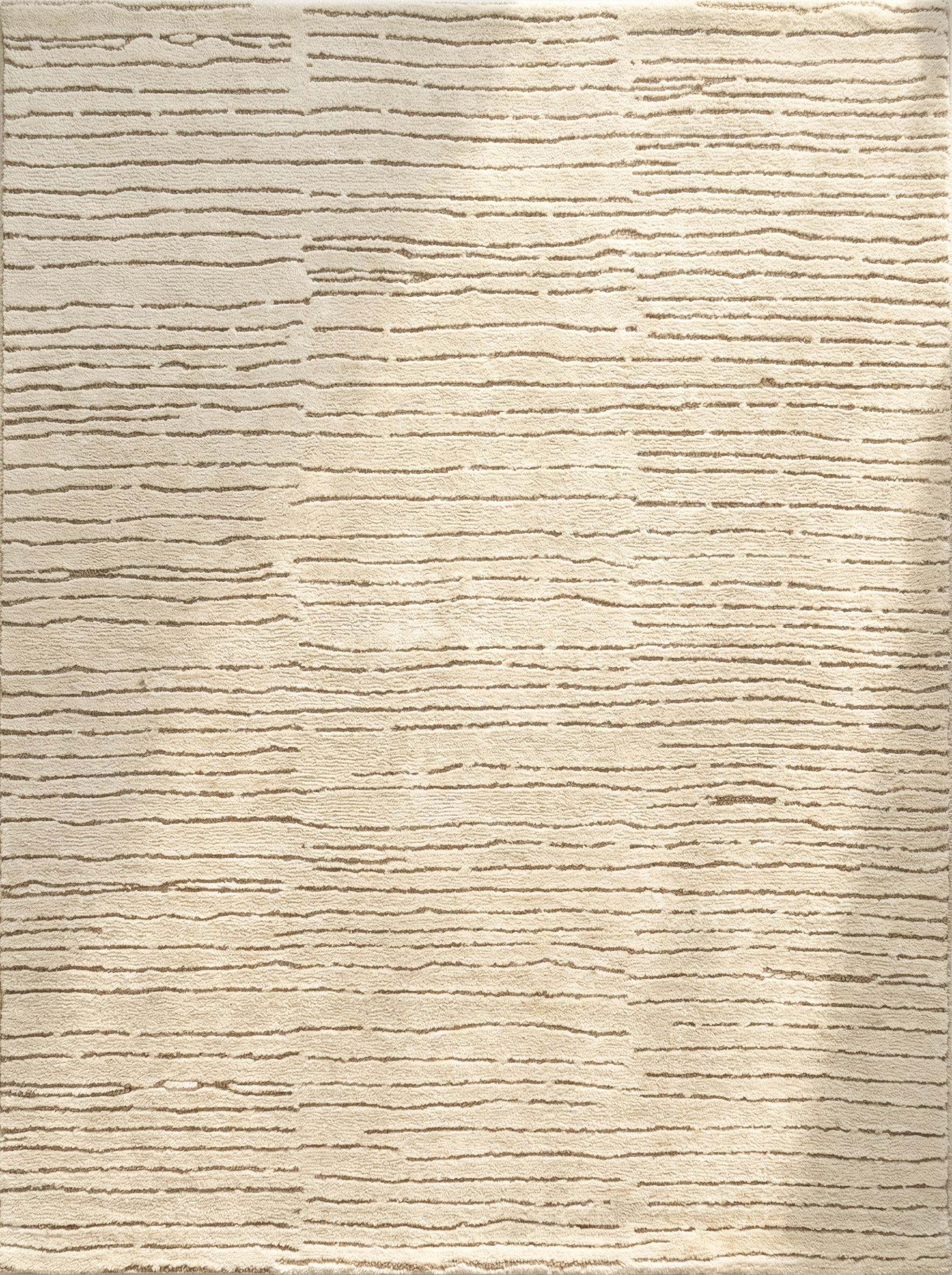 Noma Striped Comtemporary Beige and Grey Indoor Rug-1