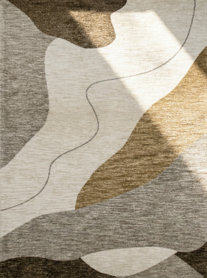 Eira Abstract Contemporary Beige and Brown Indoor Rug-1