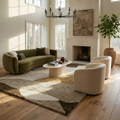 Eira Abstract Contemporary Beige and Brown Indoor Rug-7