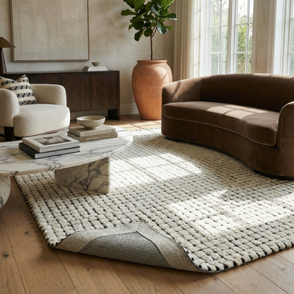 Moru Checkered Contemporary Beige and Black Indoor Rug-8