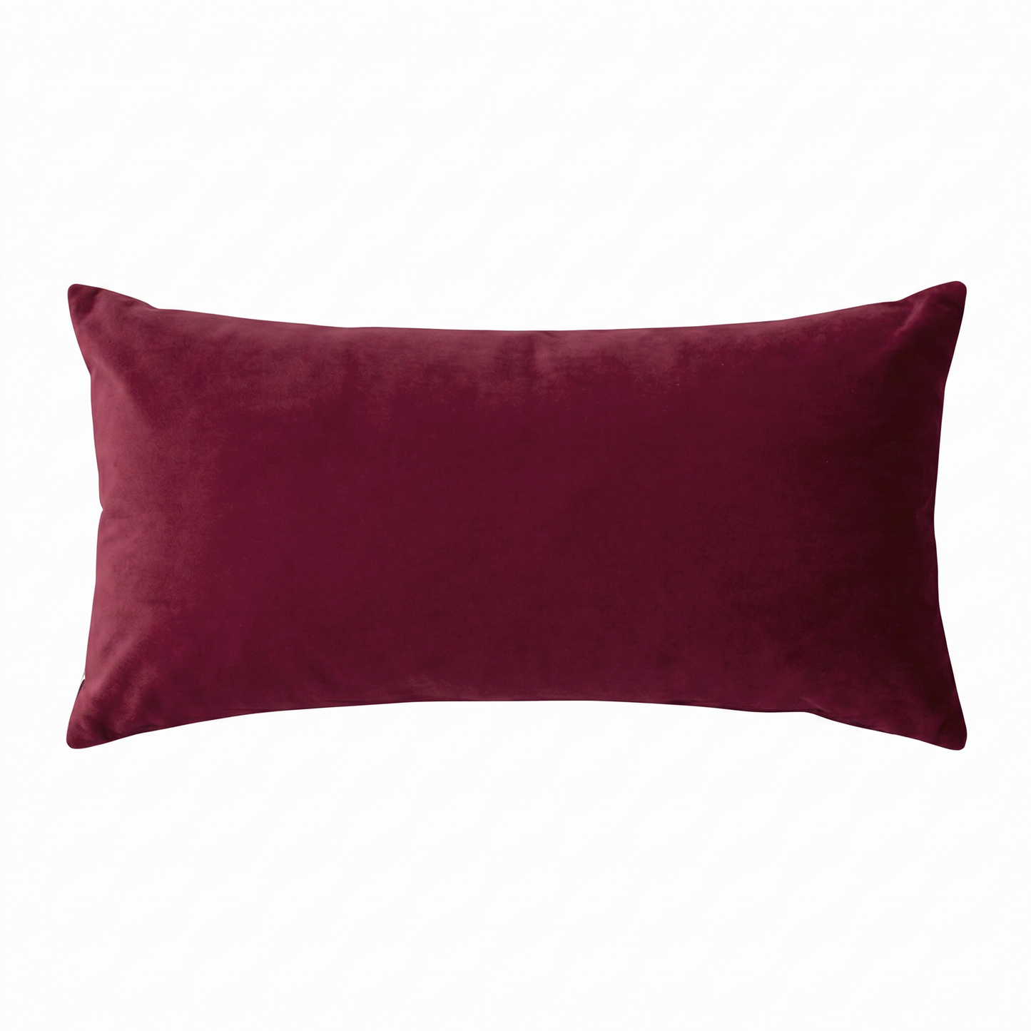 Soft Velvet Winered Pillow with Insert & Cover
