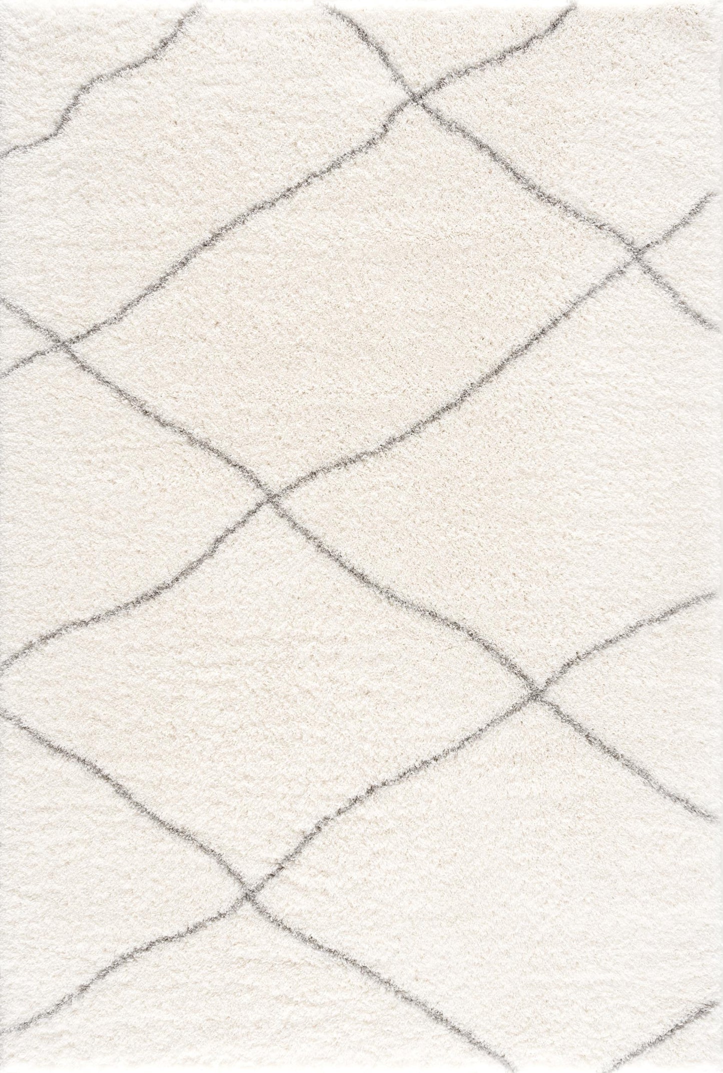 Linea Trellis Contemporary White and Grey Indoor Rug