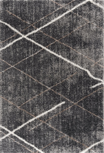 Arden Geometric Comtemporary Grey and White Indoor Rug