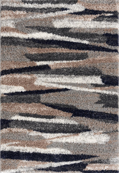 Cinder Abstract Contemporary Beige and Grey Indoor Rug