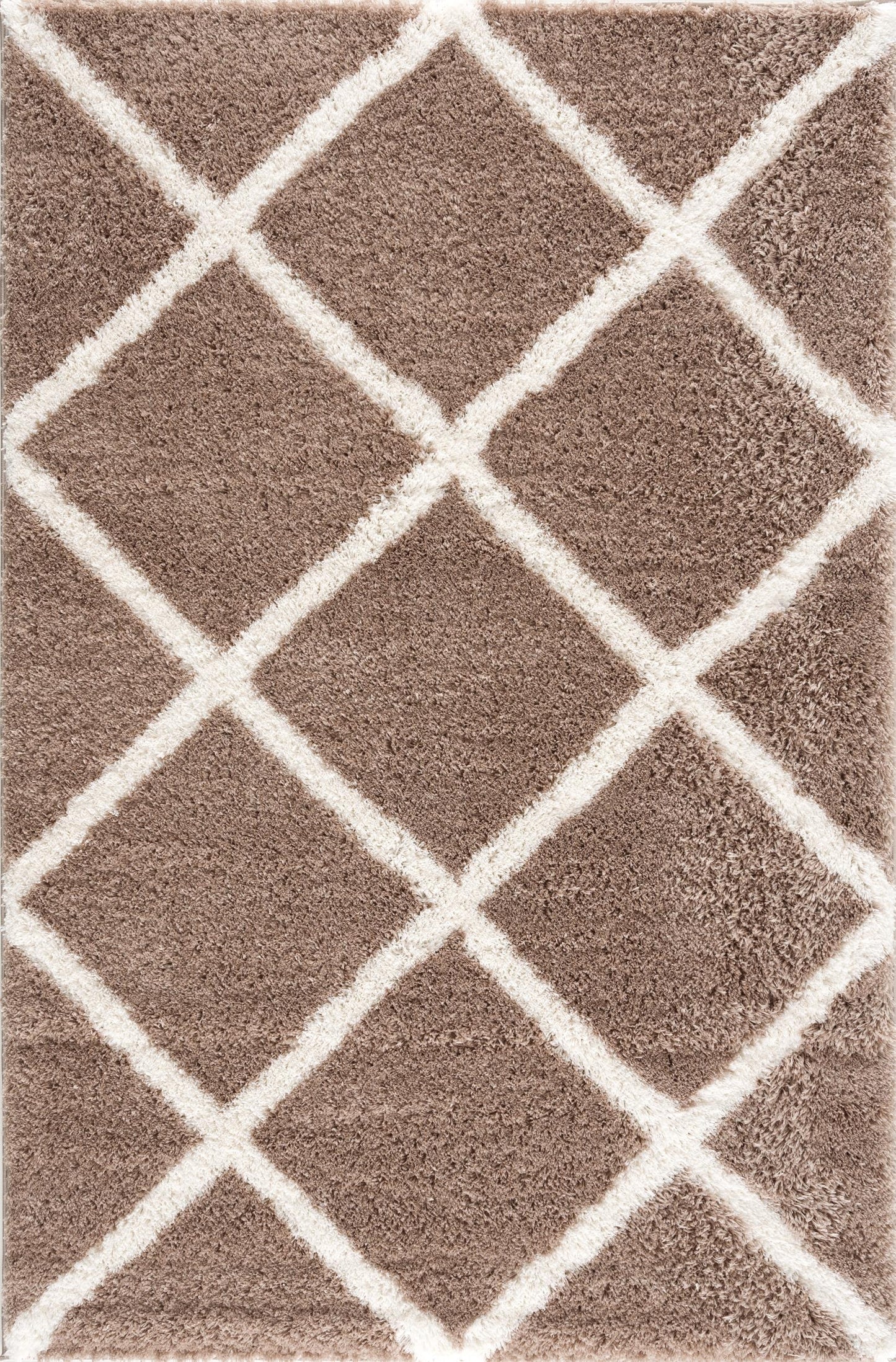 Terra Trellis Comtemporary Brown and White Indoor Rug-3