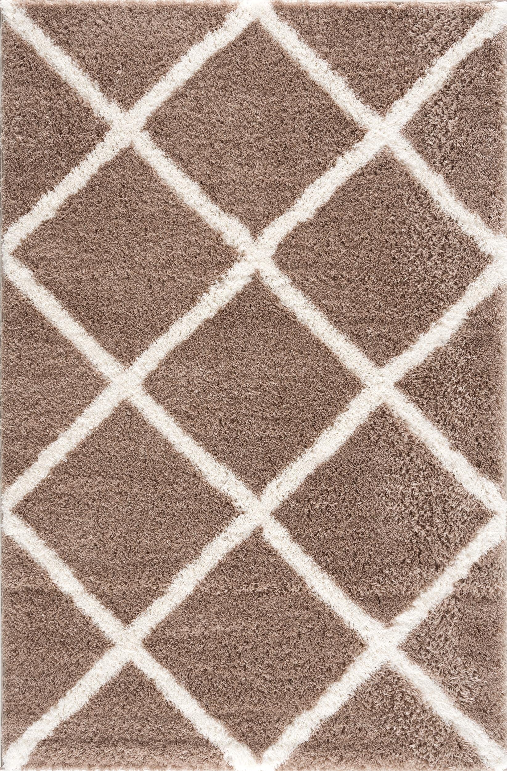 Terra Trellis Comtemporary Brown and White Indoor Rug-8