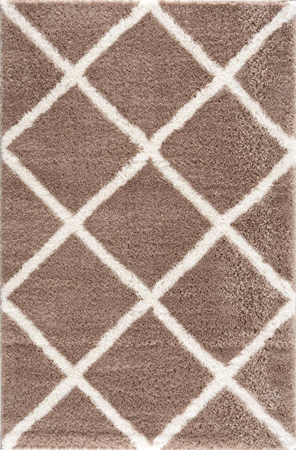 Terra Trellis Comtemporary Brown and White Indoor Rug-8