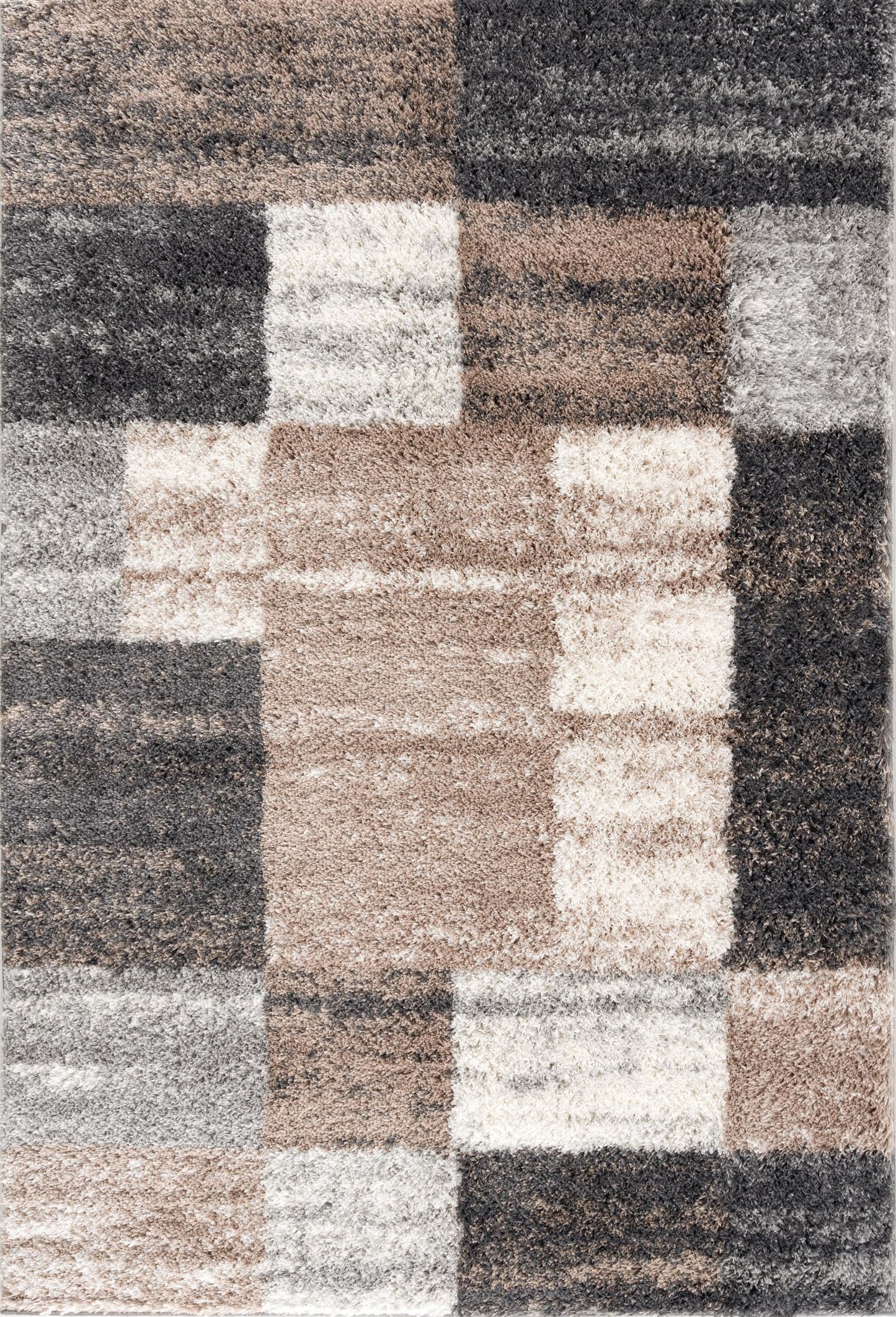 Sora Geometric Contemporary Brown and White Indoor Rug-8