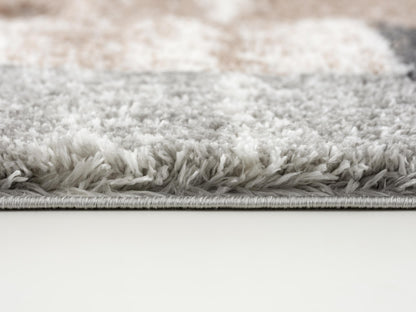 Sora Geometric Contemporary Brown and White Indoor Rug-11